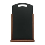 Securit Handle extragroße Tischkreidetafel aus Holz mit dunkelbrauner Lackierung