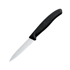 Victorinox Schälmesser Spitz Wellenschliff 8cm Schwarz