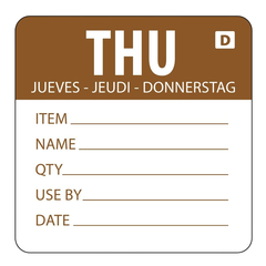 Hygiplas auflösbare Etiketten Donnerstag braun (250 Stück)