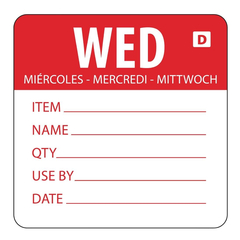 Hygiplas auflösbare Etiketten Mittwoch rot (250 Stück)