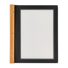 Securit Menümappe mit Holzrücken schwarz A4