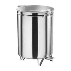 Gastro M Edelstahl-Treteimer mit Rädern 50L