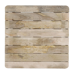 Bolero Bistro Esstisch Geschlitzte Mangoholzplatte Schwarzes Gestell 650mm