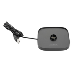 Olympia Lucca Tischlampe quadratische Kuppel Salbei 300mm