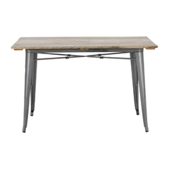 Bolero Bistro Esstisch Latten-Mangoholzplatte Gunmetal 1200mm