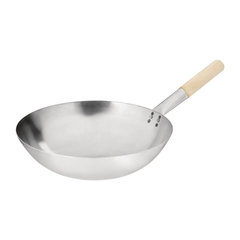 Vogue Stahl Wok runder Boden 35,5cm