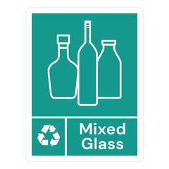 Jantex Slim Bin Label Mixed Glass