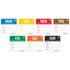 Vogue entfernbare Wochentagetiketten Set 5cm Groß 3500 Stück