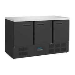 Polar G-Series Dreitüriger Kühltisch Schwarz 400Ltr