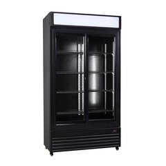 Combisteel Kühlschrank mit Schiebeglastüren Bez-780 Sl Schwarz