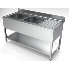 Combisteel 700 Spültisch Grundboden 2 Links 1600