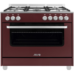 SARO Multifunktionsherd Gas/Elektro TS95C61LVI, Farbe: Rot