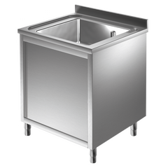 Prismafood Spülschrank 0,8m - 1 Becken  mittig L50xB40xT25cm STD