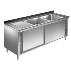 Prismafood Spülschrank 1,6m - 2 Becken  rechts L40x50xT25cm STD