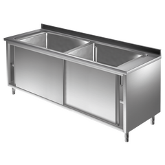 Prismafood Topf - Spülschrank 2,0m - 2 Becken  L86xB42xT35cm STD