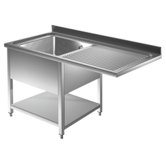Prismafood Spülmaschinen Spültisch 1,4m - 1 Becken  links L60xB50xT30cm STD
