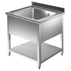 Prismafood Spültisch mit Grundboden 0,6m -  1 Becken  mittig L40xB50xT25cm STD