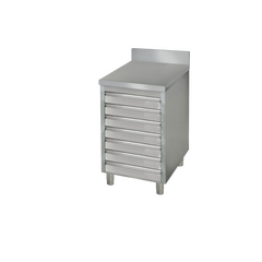 Prismafood  Schubladenschrank 0,5m - mit 7 Schubladen für Pizzateigbällchen - und Aufkantung STD