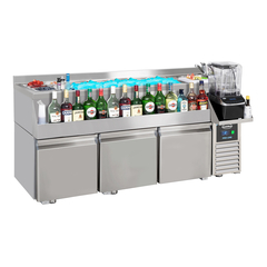 Combisteel Kühltisch 3 Türen mit Cocktail-Bar-Station