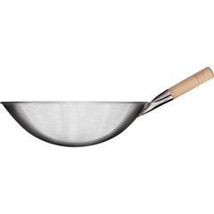 Wok-Pfanne, Edelstahl gebürstet, 400x120 mm (ØxH)