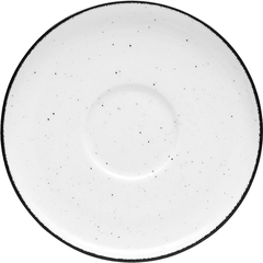 Untertasse, Serie Ankara, weiß, schwarz gesprenkelt, Ø 150 mm, 6 Stück