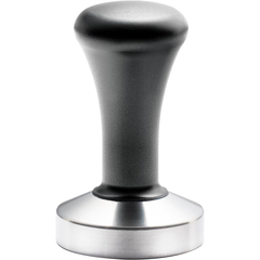 Tamper aus Edelstahl mit schwarzem Griff, Ø 58 mm, 94 mm Höhe