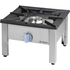 Stalgast Edelstahl Gas-Hockerkocher Top Power mit einem Brenner, 11kW, G30, 567x607x394 mm