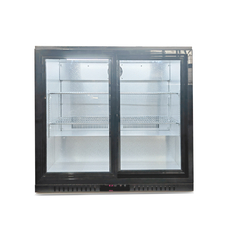 Bar Display Cooler, zwei Schiebetüren, 900x530x835 mm (BxTxH), schwarz