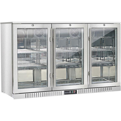 Bar Display Cooler, drei Flügeltüren, 1350x530x835 mm (BxTxH), Edelstahl