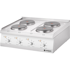 Stalgast Edelstahl Elektro-Kochfeld als Tischgerät mit 4 Herdplatten, Serie 700 ND