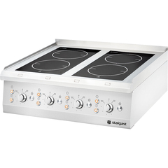 Stalgast Edelstahl Glaskeramik-Kochfeld als Tischgerät mit 4 Kochzonen, Serie 700 ND