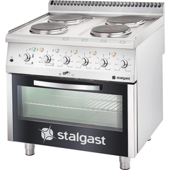 Stalgast Elektro-Herd mit 4 Kochplatten und statischem Backofen GN 2/1, Serie 700 ND