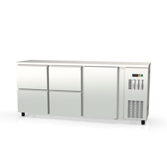 Vaiotec Topline Barkühltisch Edelstahl / 1 Tür & 4 Schubladen, 2025 x 530 mm