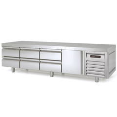 Vaiotec Topline Unterbaukühltisch / 4-fach GN 1/1 mit 6 Schubladen / 1 Tür, 2245 x 700 mm