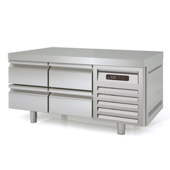 Vaiotec Topline Unterbaukühltisch / 2-fach GN 1/1 mit 4 Schubladen, 1345 x 700 mm