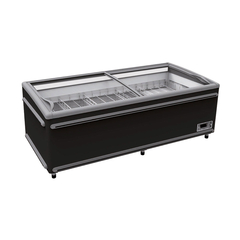 Vaiotec Topline Kühl- und Tiefkühltruhe 850 mit Glasschiebedeckel, Schwarz, Kopfendtruhe für Kombinationen, LED, 1856 x 858 mm