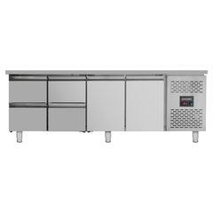 Vaiotec Kühltisch / 2 Türen & 4 Schubladen - Monoblock, 2230 x 700 mm