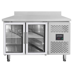 Vaiotec Kühltisch / 2 Glastüren inkl. Aufkantung - Monoblock, 1360 x 700 mm