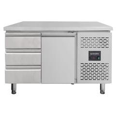 Vaiotec Kühltisch / 1 Tür & 3 Schubladen links - Monoblock, 1360 x 700 mm