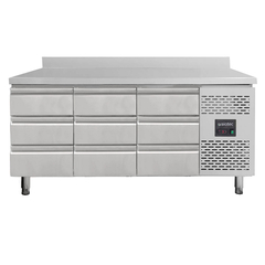 Vaiotec Kühltisch / 9 Schubladen inkl. Aufkantung - Monoblock, 1795 x 700 mm