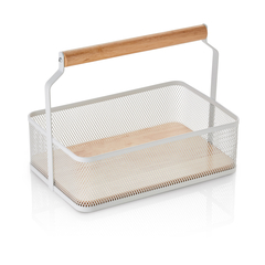 Was Germany Korb, mit Tragegriff, 23,5 x 15,5 x 18,5 cm, weiß pulverbeschichtet, Metall