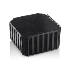 Was Germany Korb, 19 x 19 x 10,5 cm, schwarz pulverbeschichtet, Metall, Baumwolle