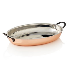 Steel & Style Servierpfanne RUBY, 30 x 22 x 4,5 cm, 1,5 ltr., Kupfer, Messing, Chromnickelstahl