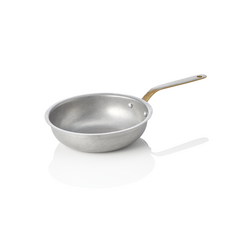 Steel & Style Servierpfanne VINTAGE, mit Messinggriff, Ø 16 cm, 390 ml, Chromnickelstahl