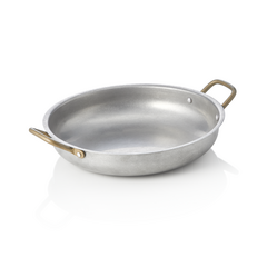 Steel & Style Servierpfanne VINTAGE, mit 2 Messinggriffen, Ø 23 cm, 1 ltr., Chromnickelstahl