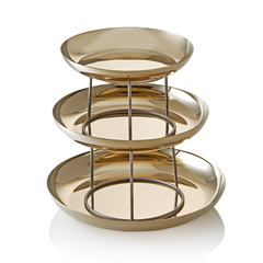 Steel & Style Gourmet Tower Gold, 3-stufig, Höhe 32 cm, Chromnickelstahl