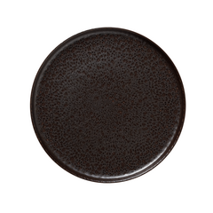 Rockzzero Teller Set, flach, Ø 33 cm, metallic brown, Set á 4 Stück, Steinzeug