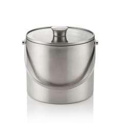 Was Germany Eiseimer, mit Zange, Ø 18,5 cm, Höhe 20,5 cm, 3 ltr., mit Glasdeckel, Chromnickelstahl, Chromnickelstahl 18/10, Glas