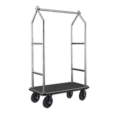 Was Germany Gepäckwagen VOYAGER, 112 x 65 x 190 cm, gebürstet, schwarzer Teppich, Chromnickelstahl 18/8