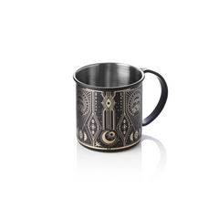 Nocturn Moscow Mule Tattoo, 0,45 ltr., Ø 9 cm, Höhe 9 cm, schwarz, gold, Chromnickelstahl 18/8